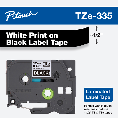 CINTA BLANCO/NEGRO LAMINADA 12 MM PARA PT300/310B/530
