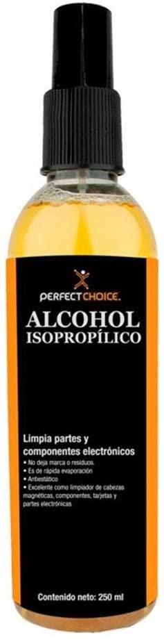 ALCOHOL ISOPROPILICO 250ML LIMPIA PARTES ELECTRONICOS, CERTIFICADO PERFECTCHOICE