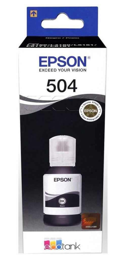Tanque de Tinta Epson T504 Negro, 127ml (T504120-AL)