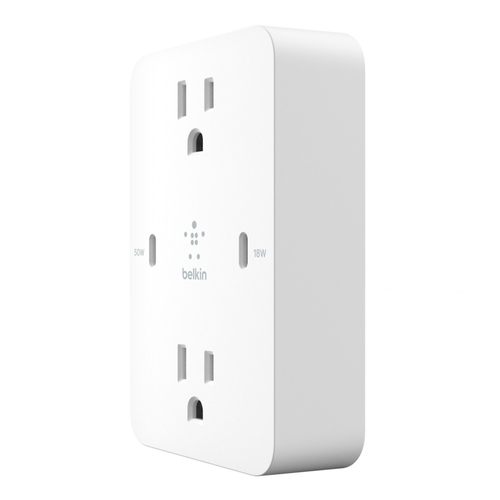 CARGADOR WALL PLATE BELKIN USB-C/18W/50W BLANCO 