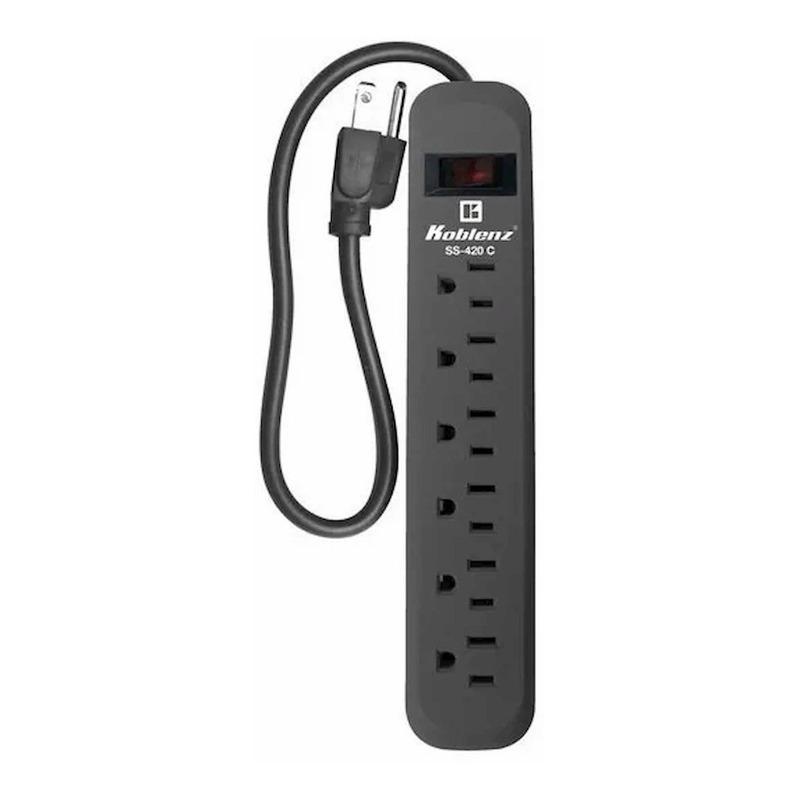 SUPRESOR DE PICOS SS420C,420 JOULES, 6 CONTACTOS ATERRIZADOS,COLOR NEGRO CABLE 90 CM