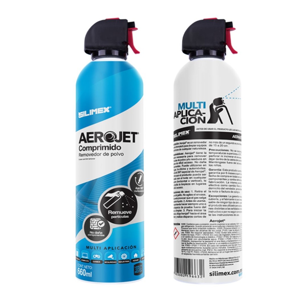 [AEROJET 360] LIMPIADOR AIRE COMPRIMIDO REMOVEDOR DE POLVO AEROJET 660 ML VALVULA NUEVA 