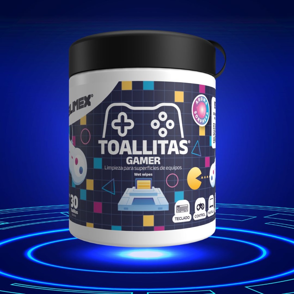 [TOALLITAS GAMER] TOALLITAS HUMEDAS ANTIESTATICAS, 30PZS/ P/LIMPIEZA SUPERFICIES PLASTICAS EQUIPOS Y CONSOLAS GAMER