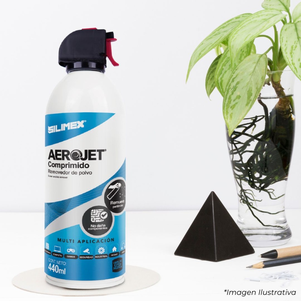 [AEROJET 440] AIRE COMPRIMIDO LIBRE DE CFCS, DE 440 ML ENVASE CON APLICADOR DE SPRAY EN AEROSOL 