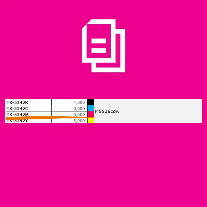 [1T02R7BUSV] Cartucho De Tóner Kyocera Tk-5242M Magenta 3000 Páginas